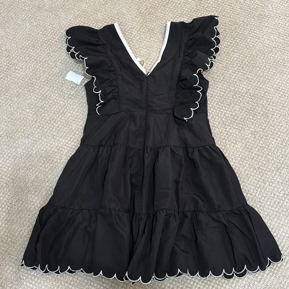 Black & White Ruffle Mini Dress - Picture 2 of 3